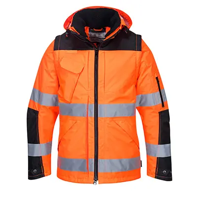 Blouson HV 3 en 1 Manches Amovibles Doublé Polaire Jaune/Marine C465