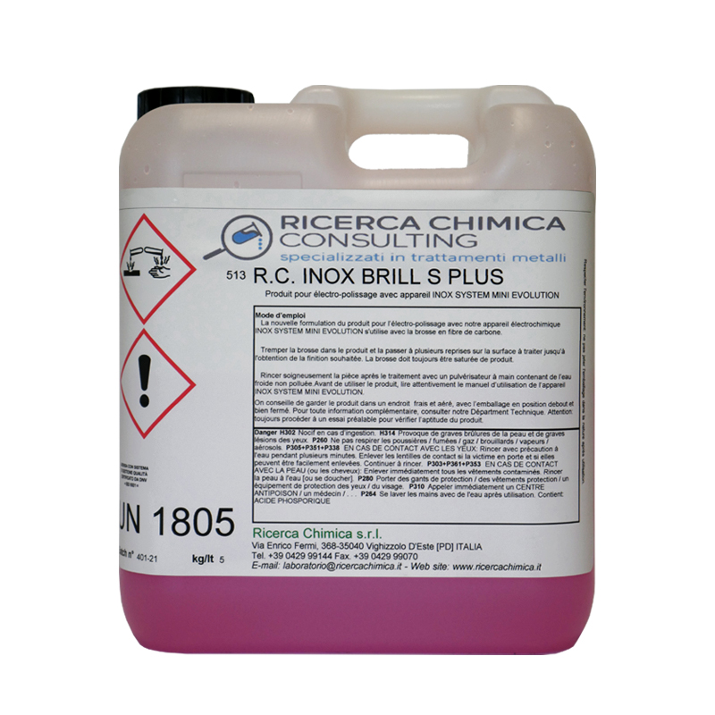 Electrolyte de polissage RC INOX BRILL S PLUS