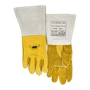 Gants de soudeur Cuir croûte et fleur de bovin avec manchette croûtée 15cm (Taille 9,5)